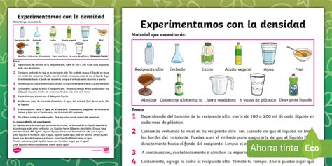 Experimento La Densidad Linsegnante Ha Fatto Twinkl