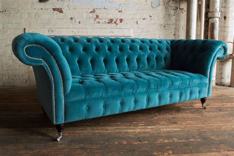 Introducing Our Seater Teal Blue Velvet Chesterfield Sofa Introducing