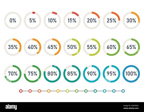 Progress Wheel Pie Charts Infographic Vector Illustration Stock Vector