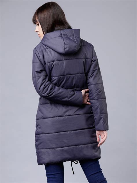 Buy Tokyo Talkies Navy Blue Regular Fit Puffer Jacket For Women Online