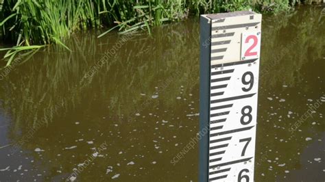 Water Depth Gauge In River Gwendraeth Wales Uk Stock Video Clip