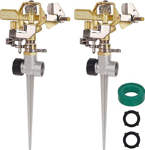 Biswing Pack Brass Impact Sprinklers With Stand Spike Heavy Duty