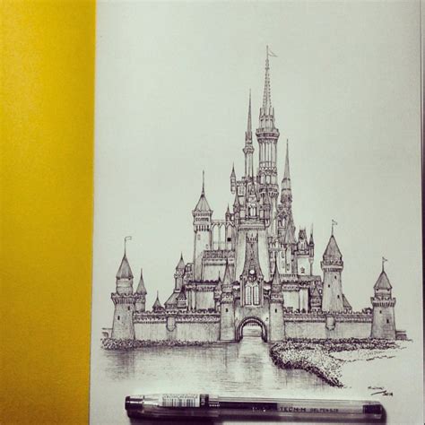 Disney Castle Drawing at GetDrawings | Free download