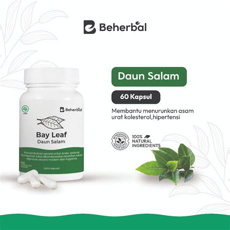 Jual Beherbal Bay Leaf Capsule Kapsul Ektrak Daun Salam Asam Urat