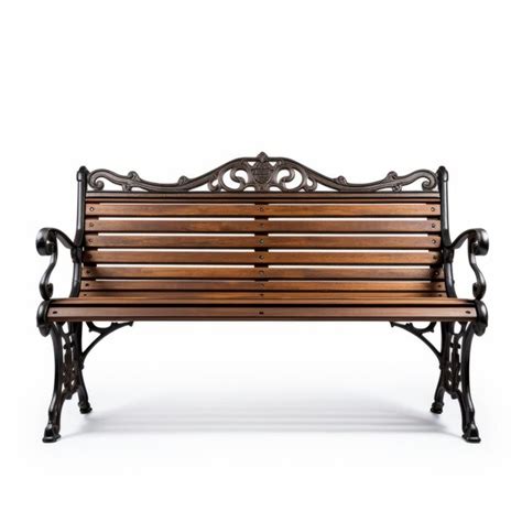 Premium Photo Wood Wrought Iron Park Bench Baroque Style Highresolution