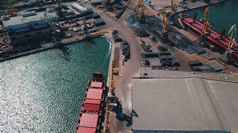 Aerial view of Odessa Port, Ukraine 12246094 Stock Video at Vecteezy