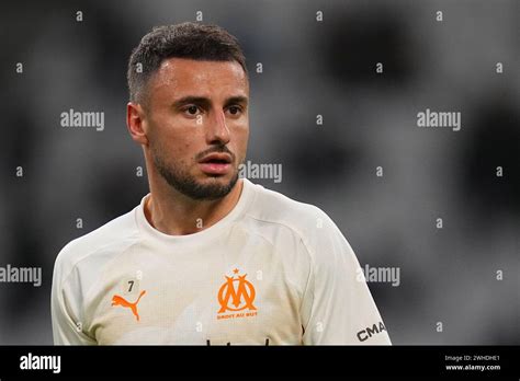 Marseille S Jonathan Clauss Warms Up Before The French League One