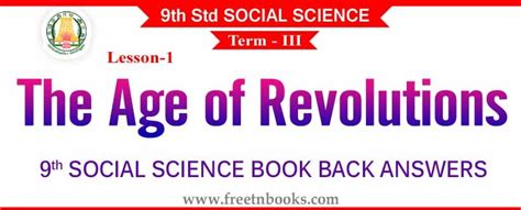 9th Standard Social Science Guide In English The Age Of Revolutions