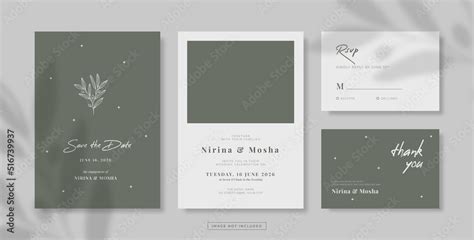 Simple and elegant wedding card template Stock Vector | Adobe Stock