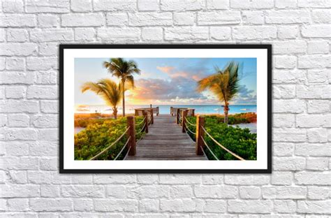 Quadro Decorativo Paisagem Natureza Ponte Mar Moldura Elo