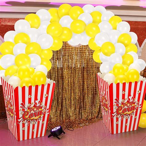 Sosation Giant Popcorn Box Cardboard Stand Up With Balloons Movie