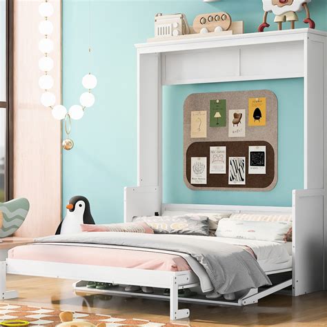 Latitude Run® White Queen Bed With Multipurpose Storage Shelf