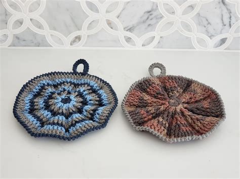 PDF Pattern Wavy Pot Holder Trivet Hot Pad Crochet Pot Holder Pattern Etsy