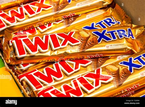 Samara Russia March 30 2019 Twix Chocolate Bars On Store Shelf