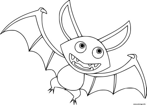 Coloriage Cartoon Fierce Chauve Souris JeColorie