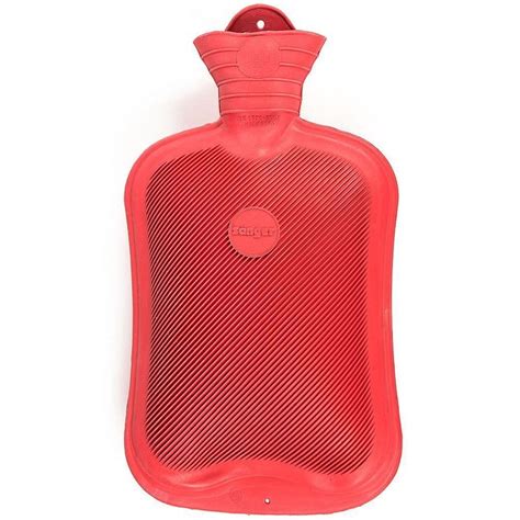 Classic Rubber Hot Water Bottle With Hanging Hole 2 Liters Red