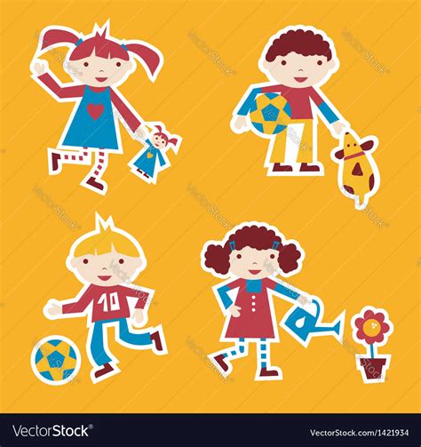 Kids playing Royalty Free Vector Image - VectorStock