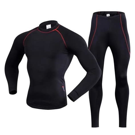 Realtoo Unisex Outdoor Sports Thermal Underwear Set Winter Warm Long Sleeve Men Therm Underwear