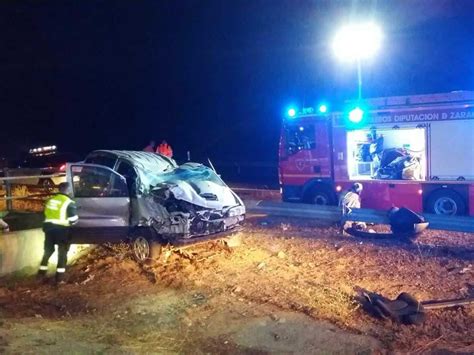 Cuatro Miembros De Una Familia Heridos Tras Un Accidente En La Ap 68 A La Altura De Boquiñeni