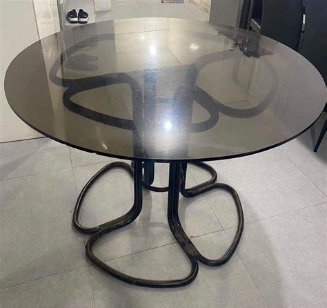 Glass round table, Furniture & Home Living, Furniture, Tables & Sets on ...