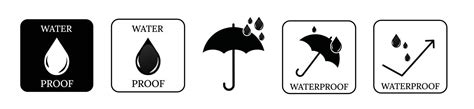 Water Proof Icons Collection Of Water Resistant Signs Vector Isolated