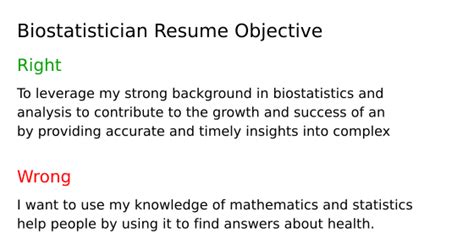 Top 17 Biostatistician Resume Objective Examples | ResumeCat