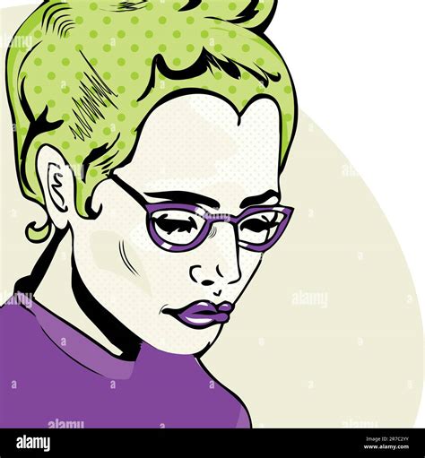 Pop Art Woman Comic Book Style With Dot Stock Vector Image And Art Alamy