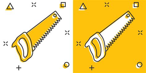 Saw Blade Icon In Comic Style Working Tools Cartoon Vector