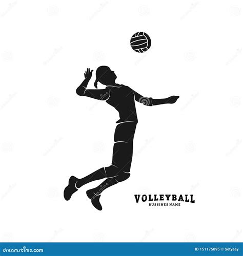 Vector Del Jugador De Voleibol Silueta Del Jugador De Voleibol