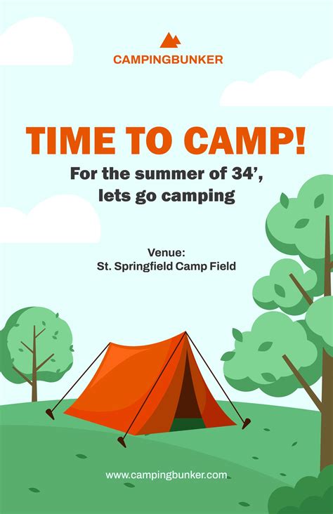 Welcome To The Camping Poster Design 12723546 Vector Art At, 46% OFF