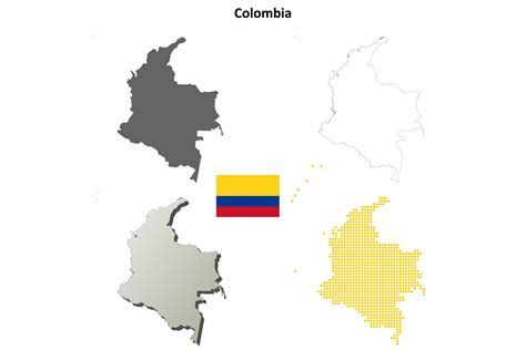 Colombia Outline Map Set Graphic by davidzydd · Creative Fabrica