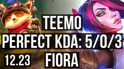 Teemo Vs Fiora Top 5 0 3 1 9m Mastery 1100 Games Kr Diamond