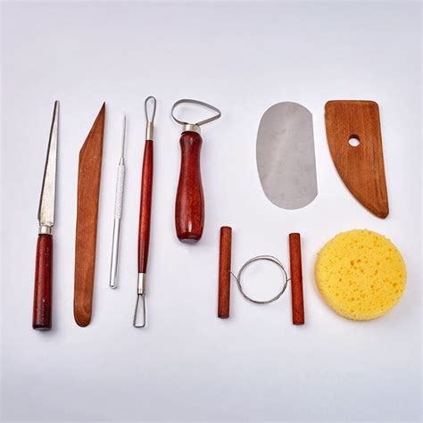 9pcs Red Clay Sculpting Kit Sculpt Smoothing Wax Carving Pottery