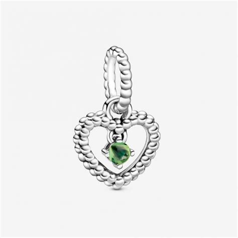 August Birthstone Heart Dangle Charms Pandora UK