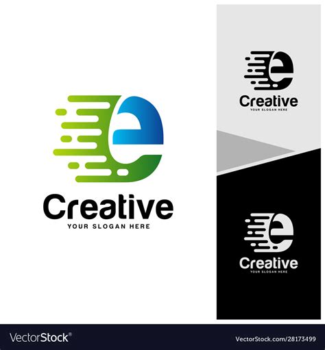 Letter E Logo Design Concept Initial E Logo Vector Image