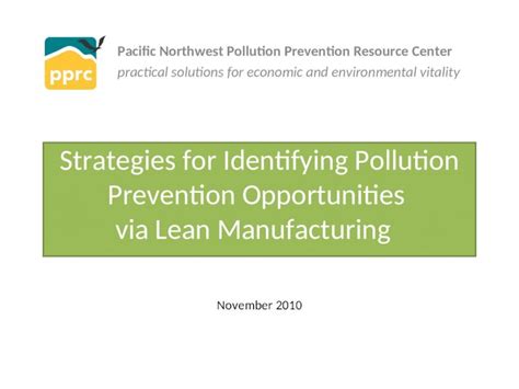 Ppt Strategies For Identifying Pollution Prevention Opportunities Via