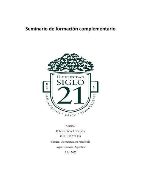 Seminario API N 1 La Misma Esta Aprobada Con 70 Seminario De