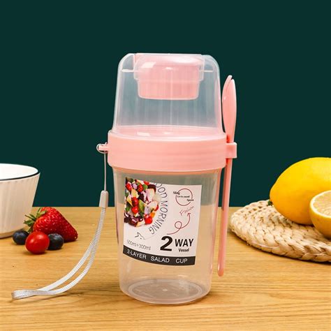 27 Oz Keep Fit Salad Meal Shaker Cups Fruit Cups Wlidandspoon Clear Cups Suit For Yogurtfruit