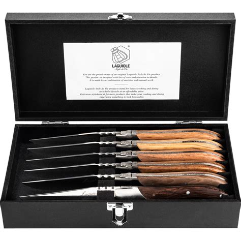 Laguiole Style De Vie Luxury Line Steakmessenset Gemengd Hout Kopen