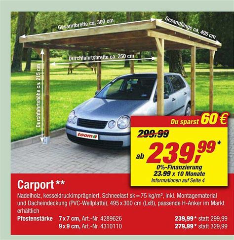 Carport Angebot Bei Toom Baumarkt 1Prospekte De