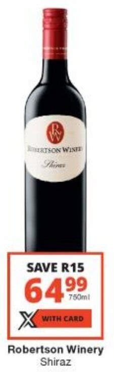 Robertson Winery Shiraz 750ml Offer At Checkers Liquor Shop