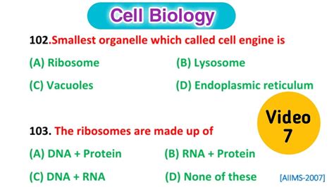 Cell Mcq Questions Cell Mcq Questions And Answers Biology Mcqs Cell Biology Mcq Part 7