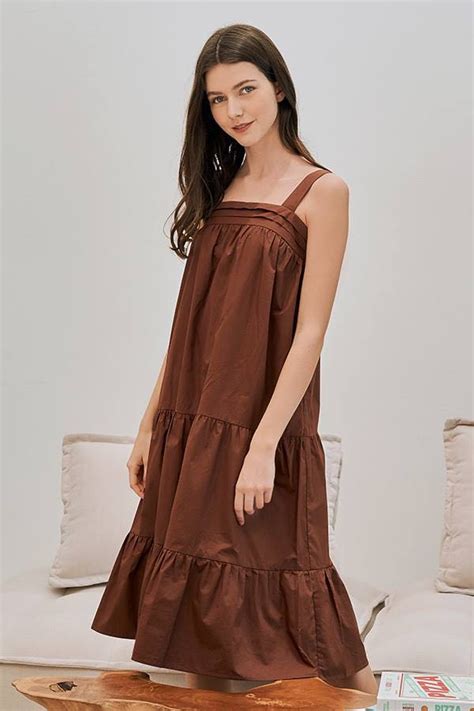 Tcl Nikko Midi Dress In Chocolate Women S Fashion Dresses Sets