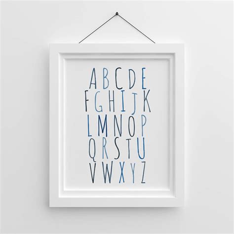 Nursery Alphabet Poster Nursery Setblue Children Wall Art - Etsy