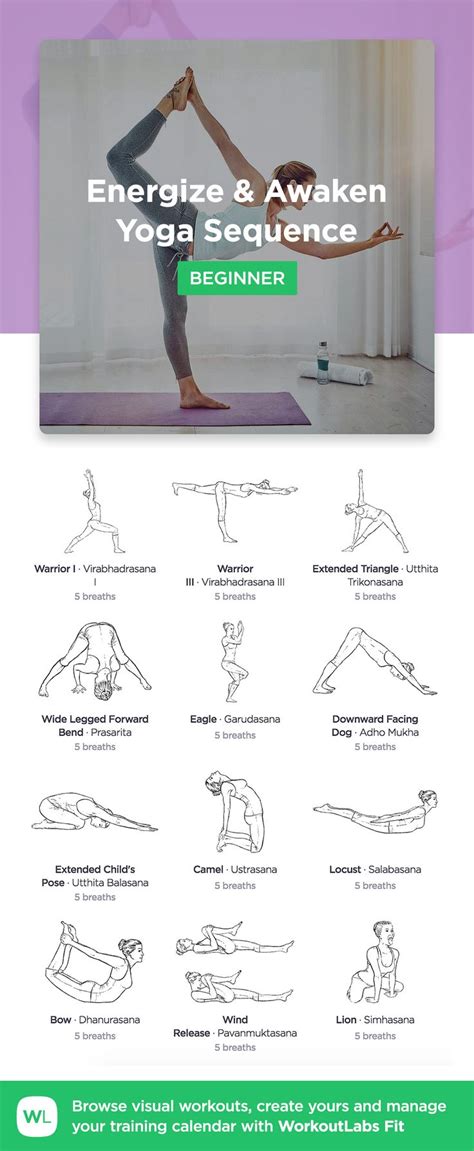 Energize And Awaken Yoga Sequence For Beginners By Workoutlabs Fit · View And Download Printable