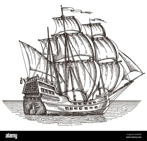 Frigate ship sketch hi-res stock photography and images - Alamy