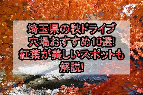 埼玉県の秋ドライブ穴場おすすめ10選紅葉が美しいスポットも解説 旅する亜人ちゃん