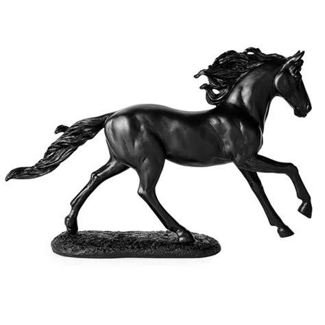 Escultura Em Poliresina Cavalo Preto Mart 38x26 Importados Lili