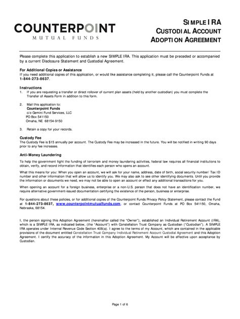 Fillable Online Ira Distribution Request Form Counterpoint Mutual