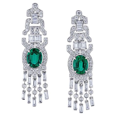 Art Deco 160 Carat Diamond Solitaire Drop Earrings For Sale At 1stdibs